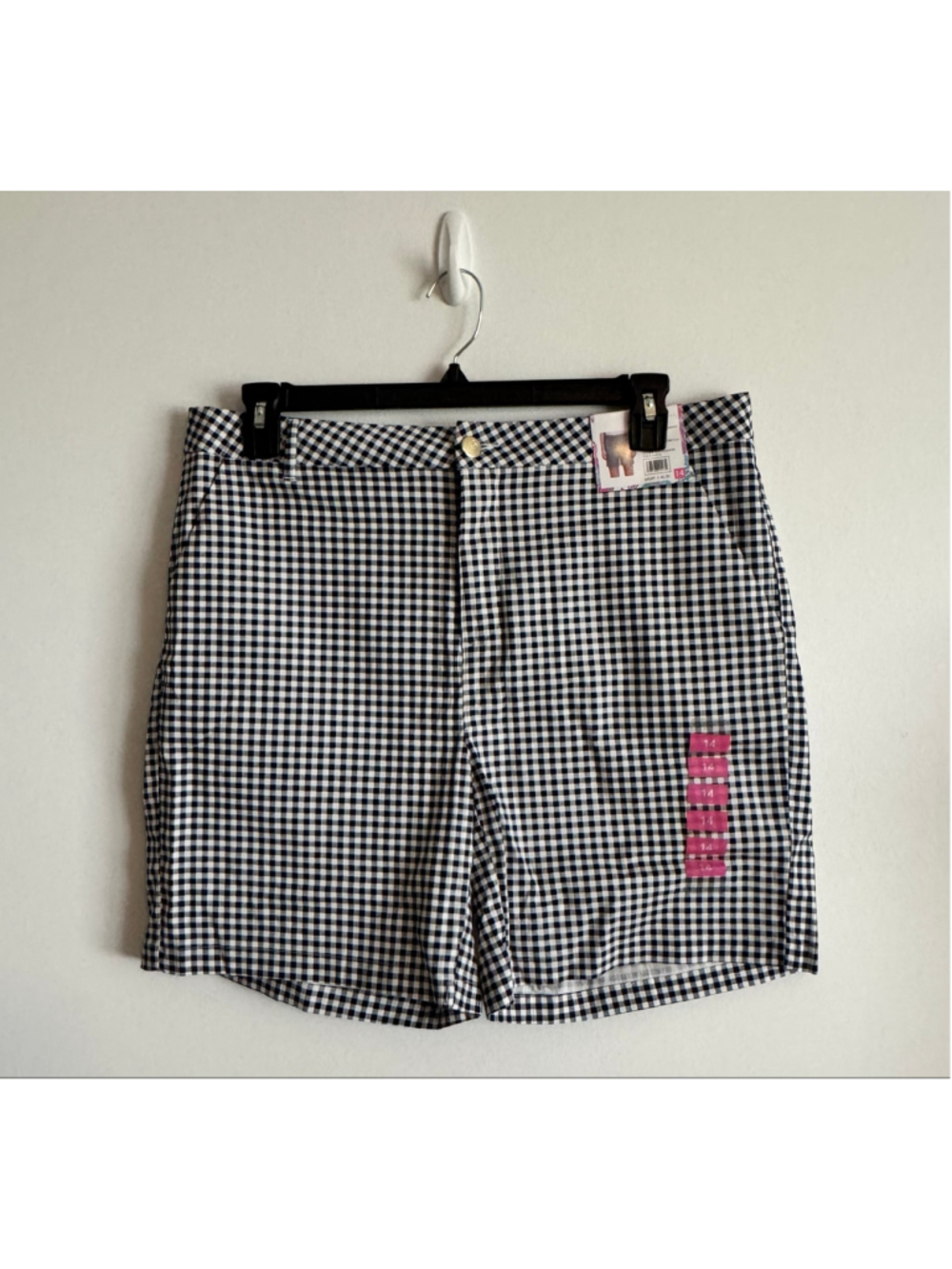 Women's Stella Parker Navy Gingham Shorts Size 14